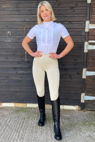 VERSATILE Almond Full Grip Riding Tights
