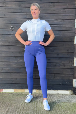 VERSATILE DRY Grape Water Repellent Riding Tights with Knee Grip High Waist & Thigh Pocket