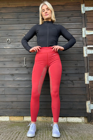 VERSATILE Lava Full Grip Riding Tights