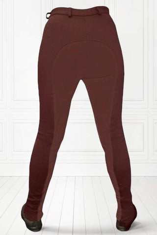 KTY Brown Traditional Cotton Two Tone Ladies Jodhpurs inc. Knee Patch