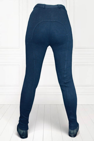 KTY Navy Traditional Cotton Two Tone Ladies Jodhpurs inc. Knee Patch