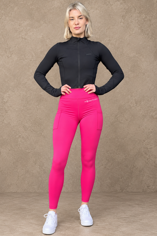 VERSATILE PRO DRY Water Repellent Riding Tights, Knee Grip, Two Pockets, Pink Jodhpurs.UK