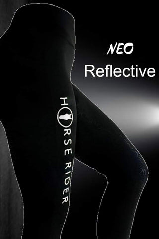 NEO Logo Winter Riding Tights Reflective Cozy Micro Fleece Lined Full Seat