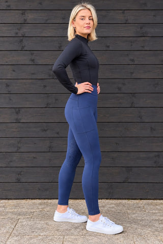 VERSATILE DRY Navy Knee Grip Riding Tights Jodhpurs.uk