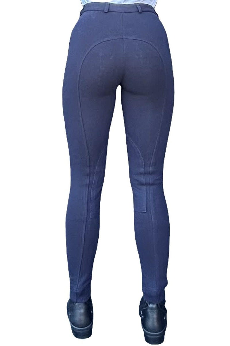 KTY Navy Traditional Cotton Two Tone Ladies Jodhpurs inc. Knee Patch Jodhpurs.uk