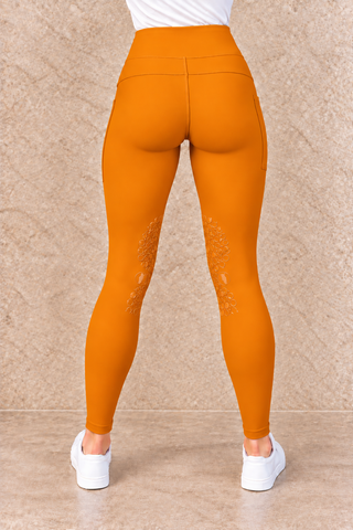 VERSATILE DRY Ginger Water Repellent Riding Tights with Knee Grip & Thigh Pocket Jodhpurs.uk