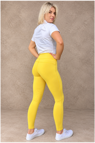 VERSATILE DRY Canary Water Repellent Riding Tights with Knee Grip Jodhpurs.uk