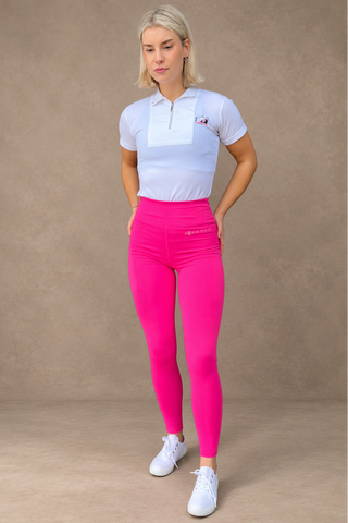 VERSATILE DRY Neon Pink Knee Grip Riding Tights Jodhpurs.uk