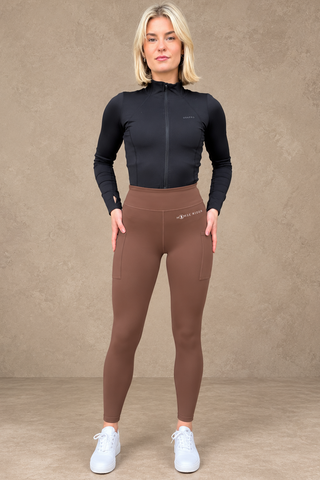 VERSATILE PRO Mocha Knee Grip Riding Tights Jodhpurs.UK