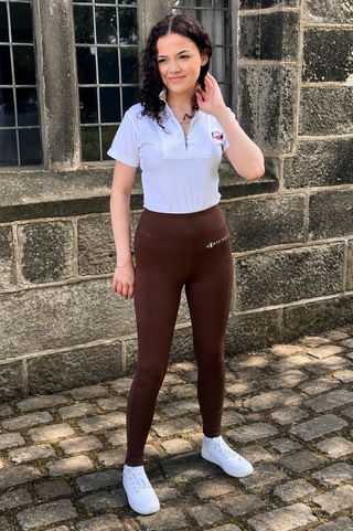 SPORT TWO POCKET Dry Dark Chocolate Water Repellent Riding Tights Jodhpurs.UK