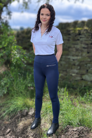 JUNIOR Versatile Navy Full Grip Riding Tights Jodhpurs.uk