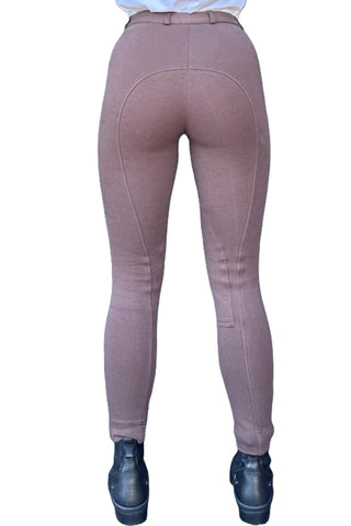 KTY Brown Traditional Cotton Two Tone Ladies Jodhpurs inc. Knee Patch Jodhpurs.uk
