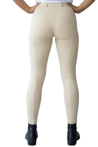 KTY Light Beige Traditional Cotton Two Tone Ladies Jodhpurs inc. Knee Patch Jodhpurs.uk