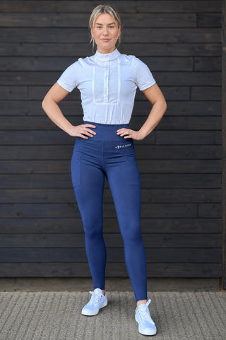 SPORT PRO Navy Water Repellent Riding Tights with Two Pockets Jodhpurs.UK